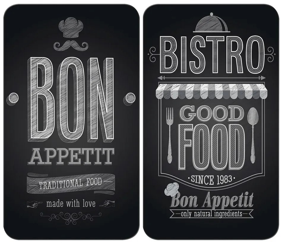 Set 2 protecții din sticlă pentru aragaz Wenko Bon Appetit, 52 x 30 cm