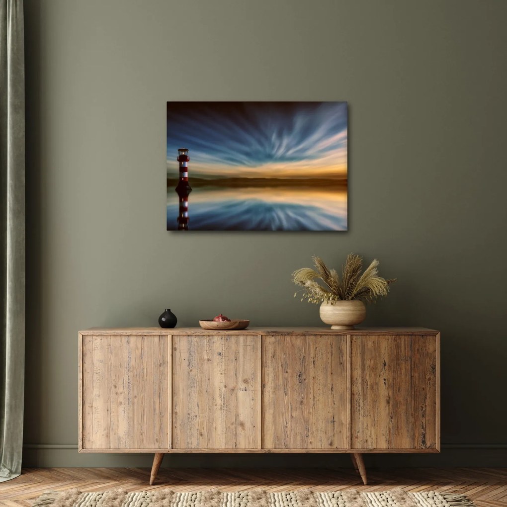 Tablou cu farul în mare (70x50 cm)