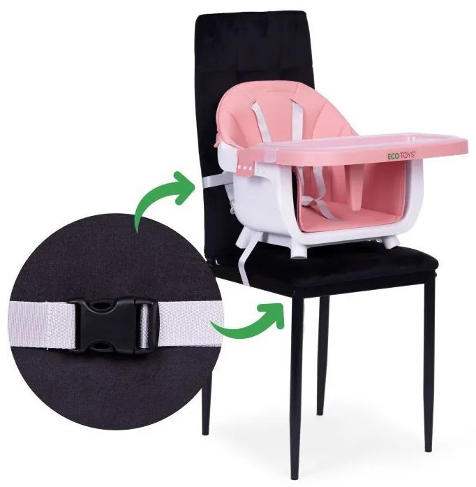 Scaun înalt pentru copii 2 în 1 roz