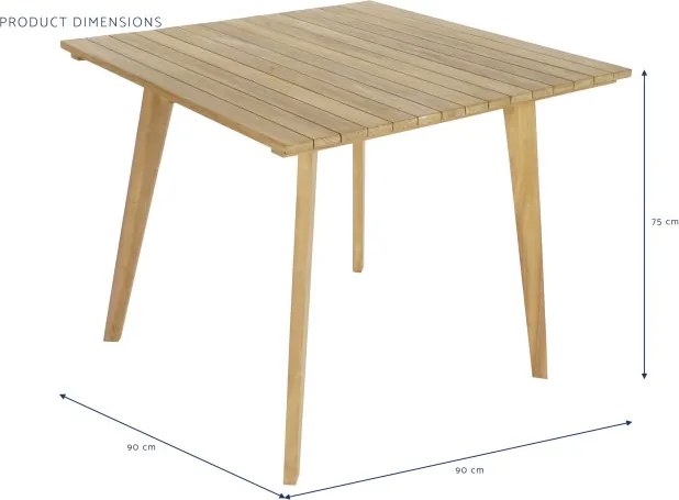 Set dining exterior din lemn de tec și frânghie, masă și 4 scaune, 5 piese, finisaj natural, „Terrawood”