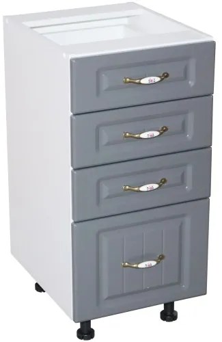 Corp inferior 40 cu 4 sertare Zebra MDF gri dungi