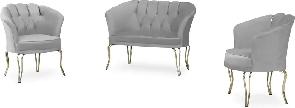 Canapea 2 locuri  Viena Homs,gri-auriu