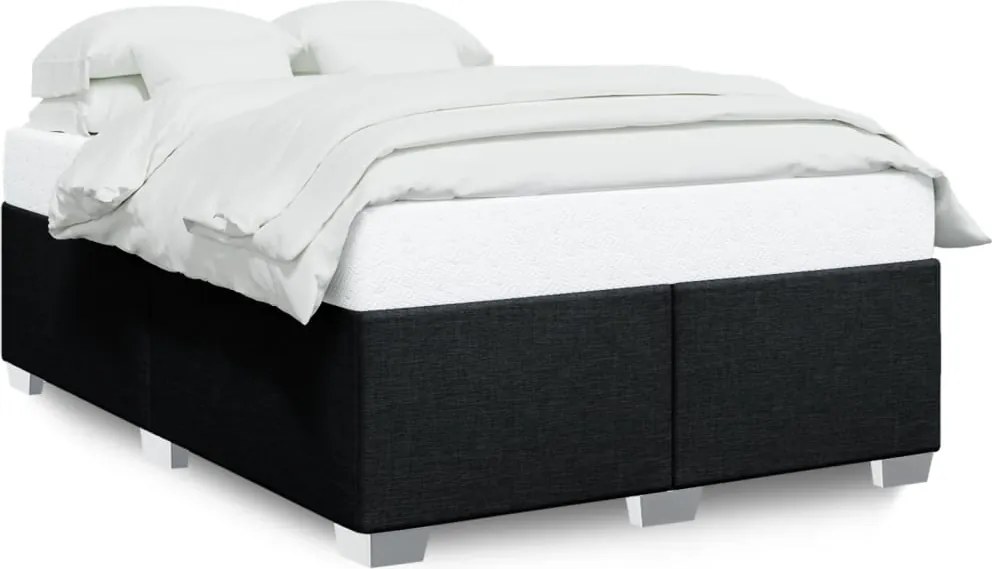 vidaXL Cadru de pat fără saltea, negru, 140x190 cm, textil
