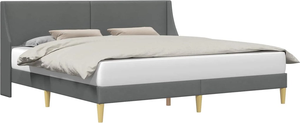 vidaXL Cadru de pat cu headboard Gri închis 180 x 200 cm Catifea