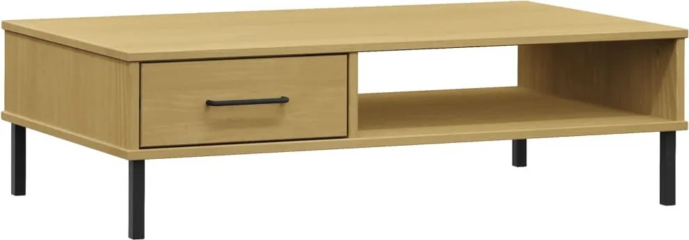 vidaXL Dulap consolă cu picioare metalice „OSLO”, maro, lemn masiv pin