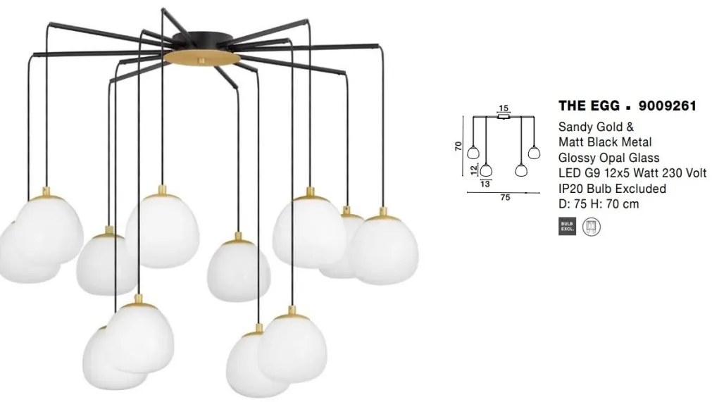 Lustra moderna design deosebit cu 12 de surse de lumina THE EGG