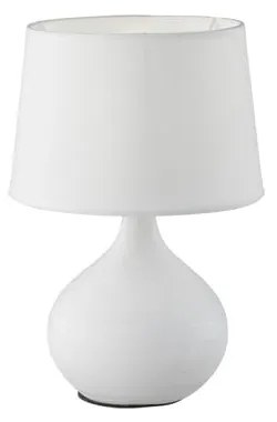 Veioză din ceramică și pânză Trio Martin, înălțime 29 cm, alb