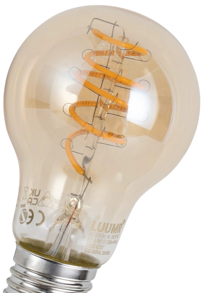 Set 5 becuri Bec LED inteligent E27 reglabil A60 chihlimbar 4.9W 320lm 2500K