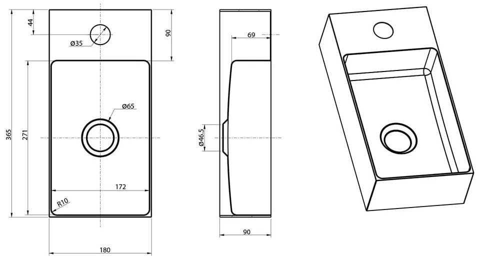 Chiuvetă mică pentru WC arămie din oțel inoxidabil 36,5x18 cm Aurum – Sapho