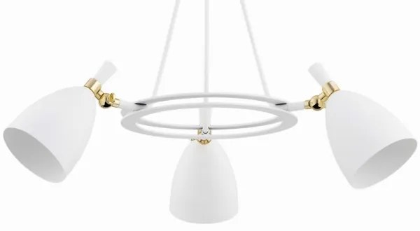 Lustră pe tijă CHARLOTTE 3xE27/15W/230V albă/aurie Argon 6148