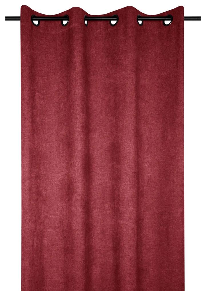 Draperie roșie texturata Grammont Rouge 140x260 cm