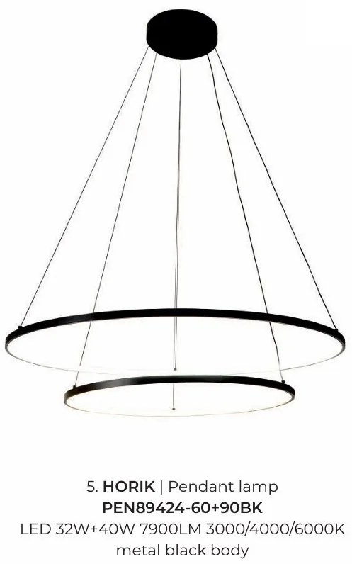 Lustra suspendata LED moderna design circular HORIK 90cm