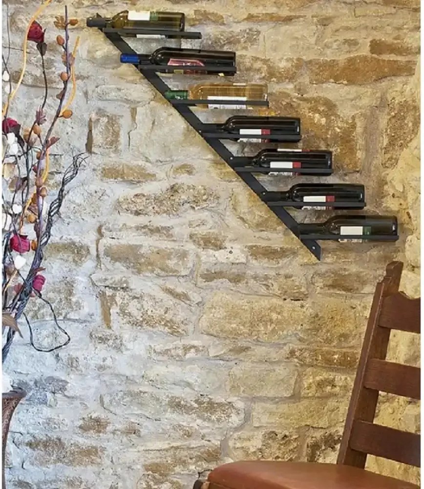 Raft de perete/suport vinuri, Wine Stand Homs,88x72x10 cm,metal