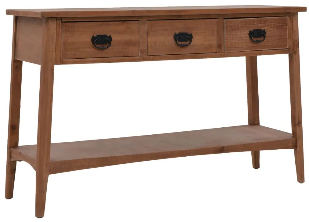 vidaXL Masă consolă, maro, 126 x 40 x 77,5 cm, lemn masiv de brad