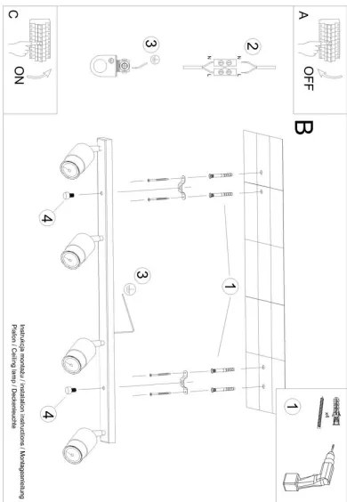 Spot NERO 4xGU10/40W/230V negru/crom lucios Sollux SL.1067
