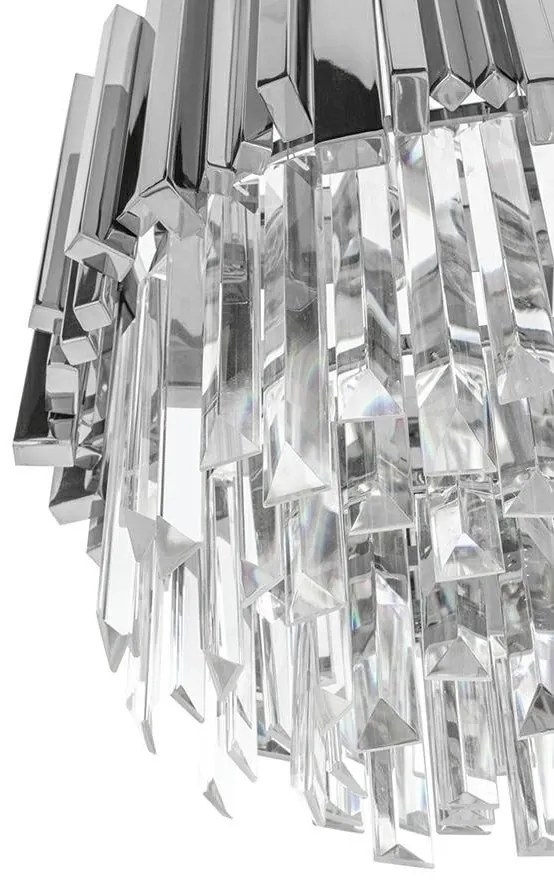 Lustra suspendata, Cristale de Sticla, Glamour Long Silver 90