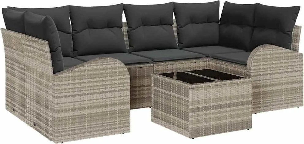 vidaXL Set de canapele pentru grădină Gri deschis 55 x 55 x 37 cm