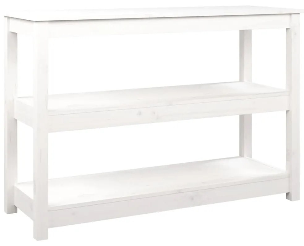 821665 vidaXL Masă consolă, alb, 110x40x74 cm, lemn masiv de pin