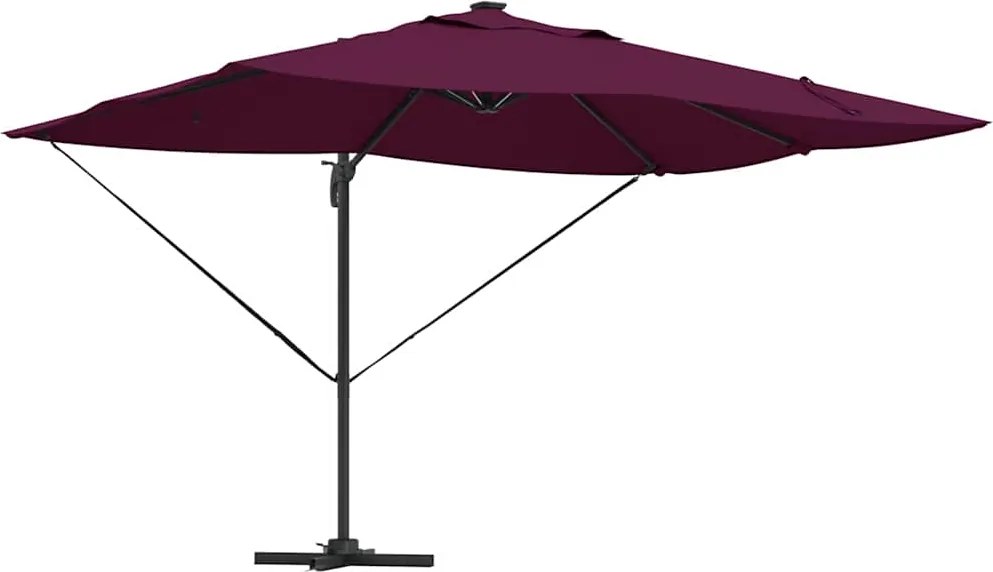 vidaXL Umbrelă de soare Manual Roșu Bordeaux 352 x 251 x 265 cm