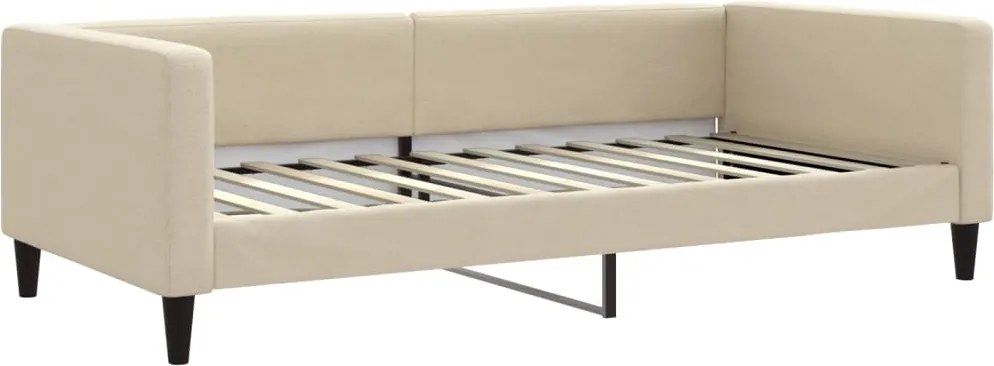 vidaXL Cadru de pat, crem, 100 x 200 cm, material textil