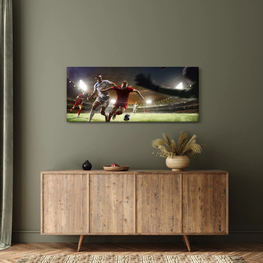 Tablou - Fotbaliști în acțiune (120x50 cm)