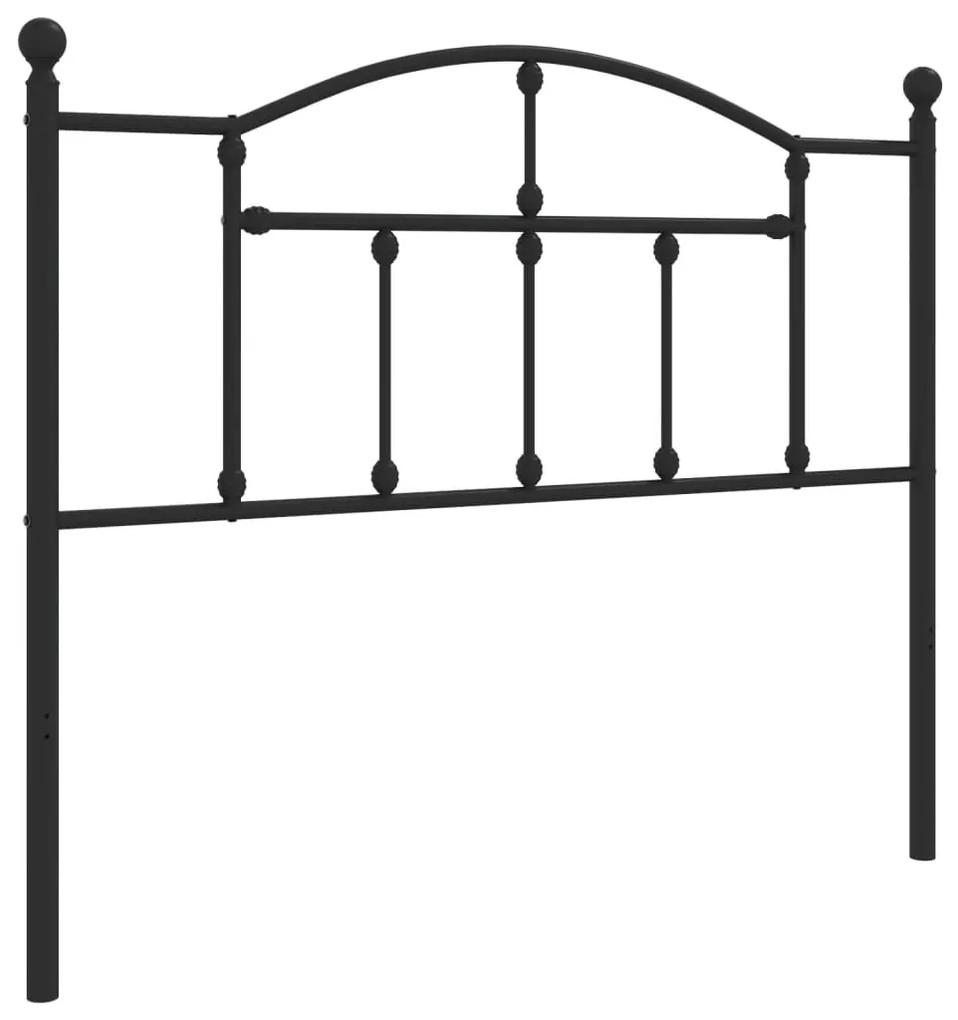 353469 vidaXL Tăblie de pat metalică, negru, 107 cm
