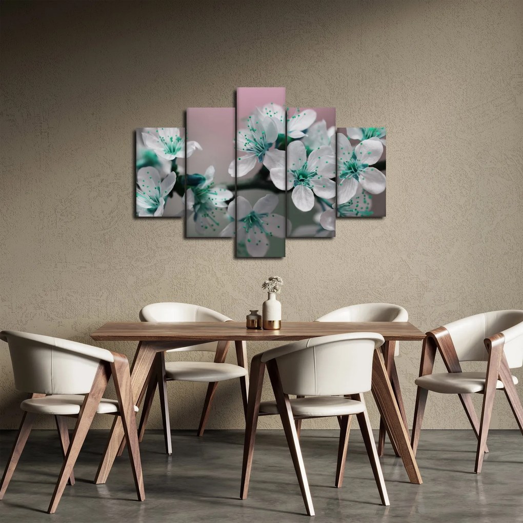 Tablou cu floare - turcoaz (150x105 cm)