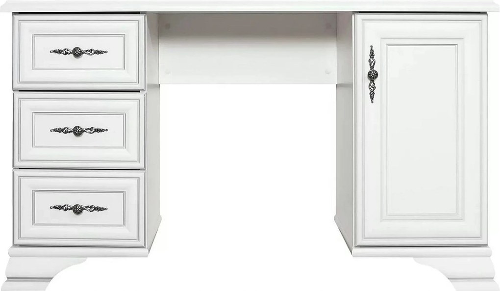 Masa de toaleta fara oglinda IDENTO, alb, PAL/MDF/metal, 120x42x71 cm