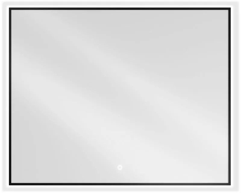 Mexen Erma oglindă de baie iluminată 100 x 80 cm, LED 6000K, antiaburire, ramă neagră - 9814-100-080-611-70