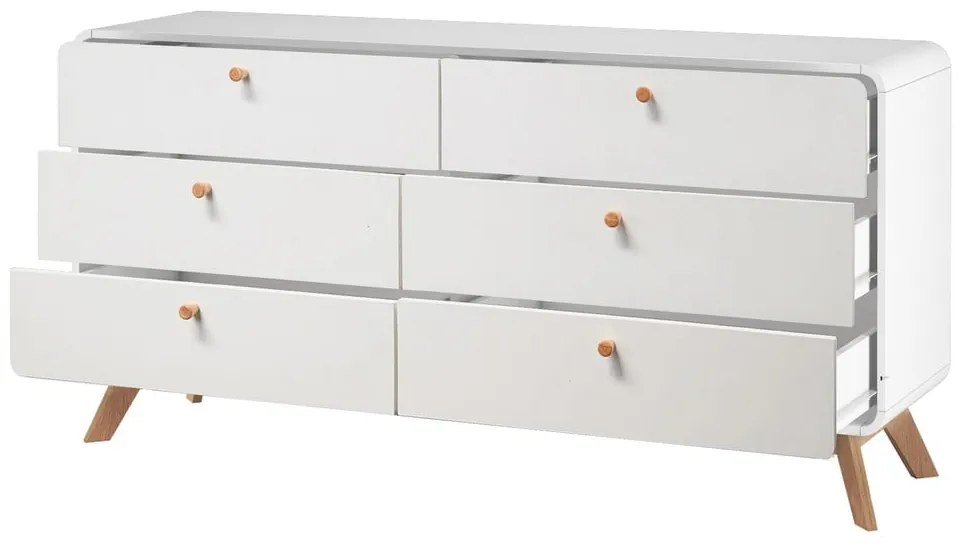 Comodă albă joasă 150x74 cm Caitlin – Støraa