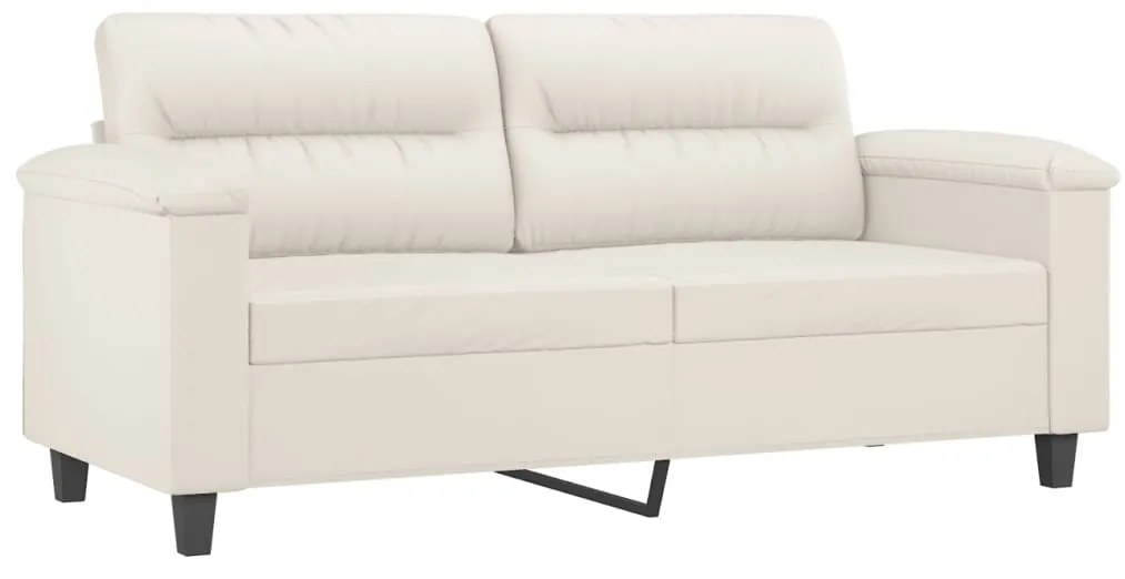 349252 vidaXL Canapea cu 2 locuri, crem, 140 cm, piele ecologică