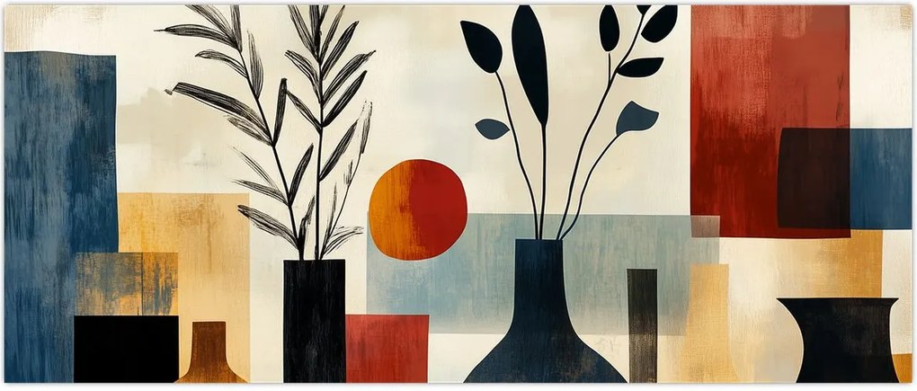 Tablou - Vaze cubiste (120x50 cm)