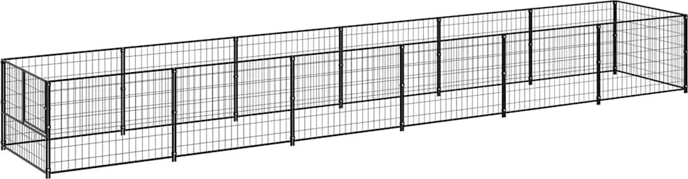 vidaXL Padoc pentru câini, negru, 6 m², oțel