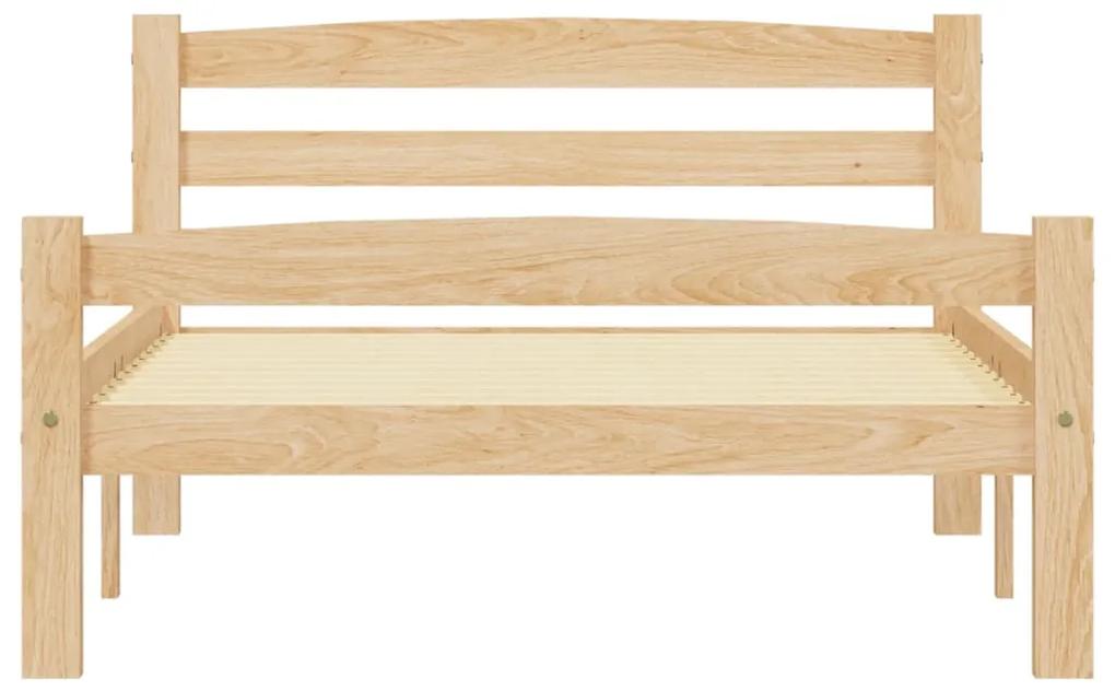 Cadru de pat cu 2 sertare, 90 x 200 cm, lemn masiv de pin Maro, 90 x 200 cm, 2 Sertare