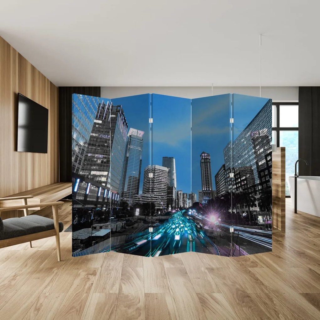 Paravan - Oraș nocturn (210x170 cm)
