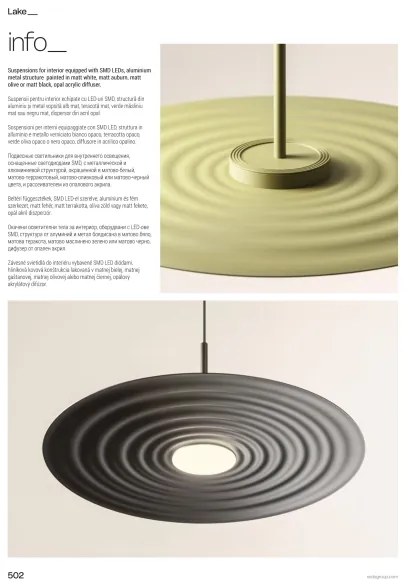 Redo 01-3046 - Lustră LED pe cablu LAKE LED/13W/230V CRI 90 Ø 50 cm, verde