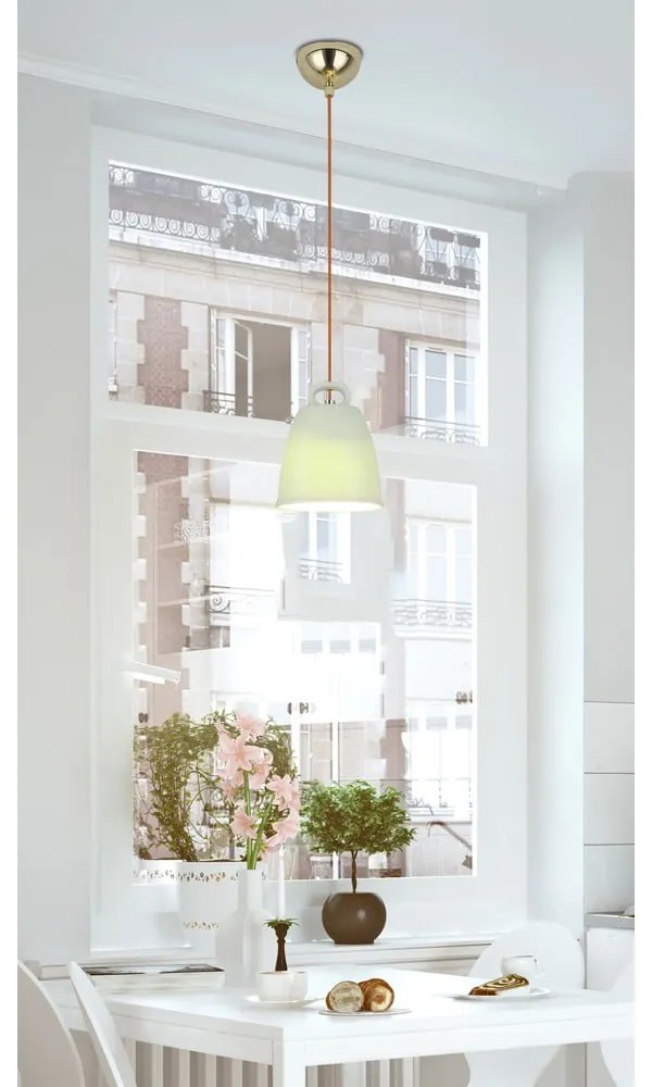 Lustră pentru copii verde cu abajur din ceramică Sewilla – Candellux Lighting