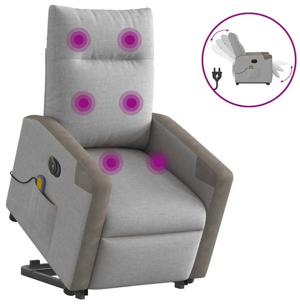 vidaXL Scaun electric pentru masaj picioare în picioare stofa gri nor