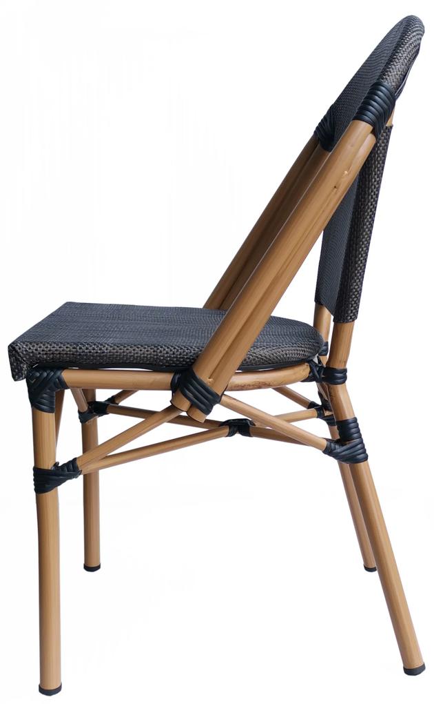 Set 2 scaune tapitate cu cadru de aluminiu Sit&amp;Chairs bej/gri