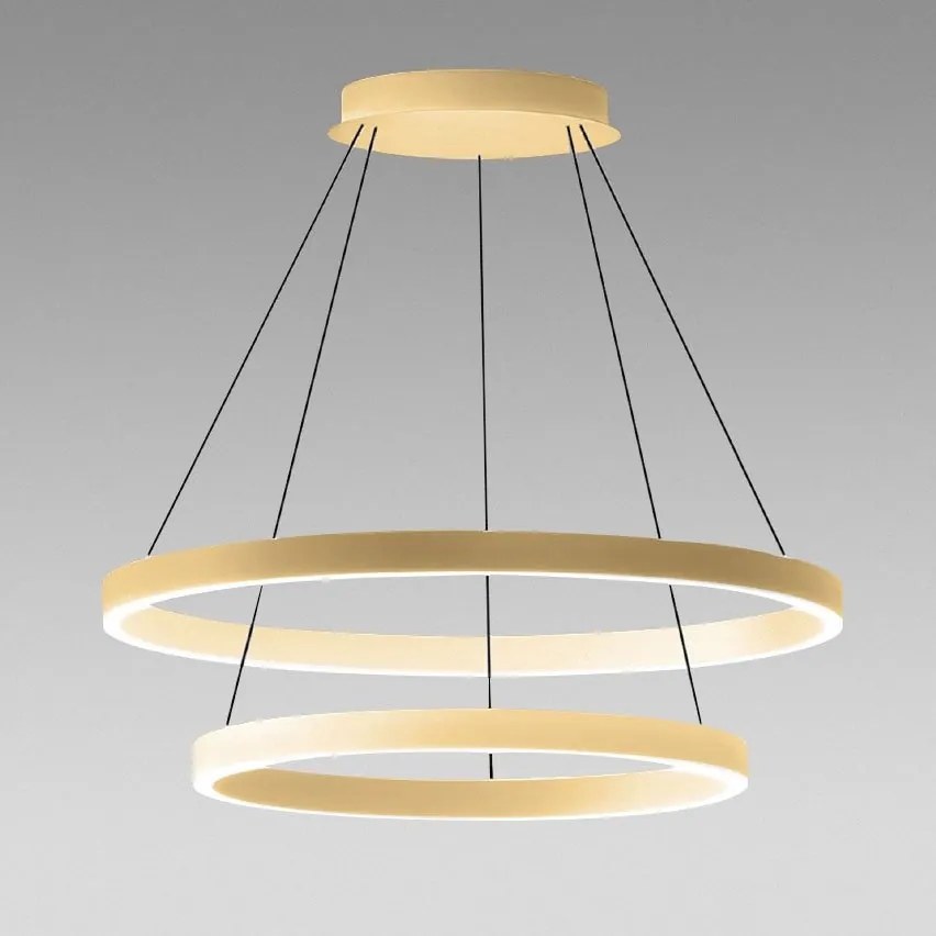 Lustra LED circulara cu 2 inele 80/60cm CRISEIDE, alb, negru sau auriu