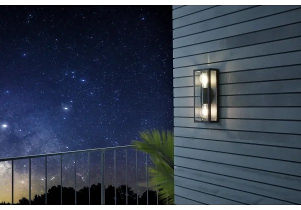 Aplică de exterior Eglo 780426 ALGECIRAS 2xE27/60W/230V IP44 negru