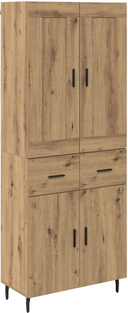 vidaXL Bufet cu sertar 2 pcs Stejar Artizanal Lemn compozit