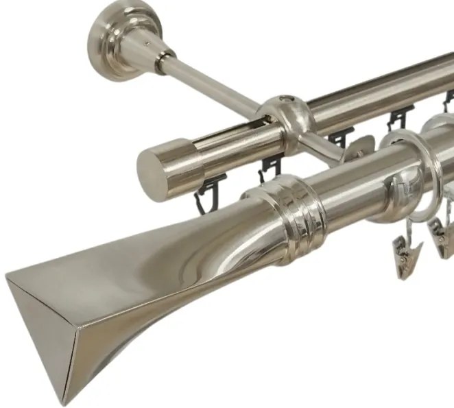 Galerie dubla Swing, teava neteda si profil,grosime 25 si 19mm, inox (Alege marime: 120 cm)