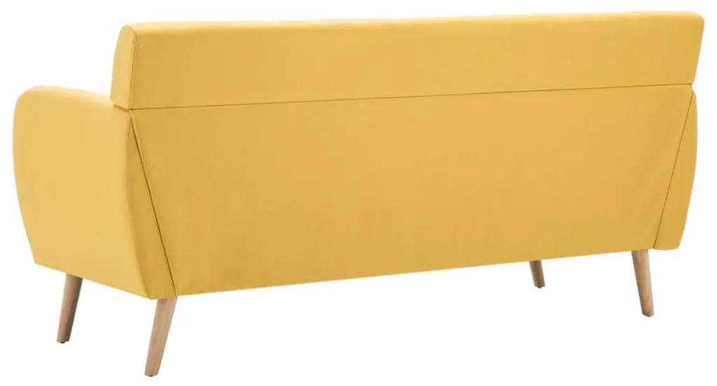 Canapea cu 3 locuri, material textil, 172 x 70 x 82 cm, galben Galben