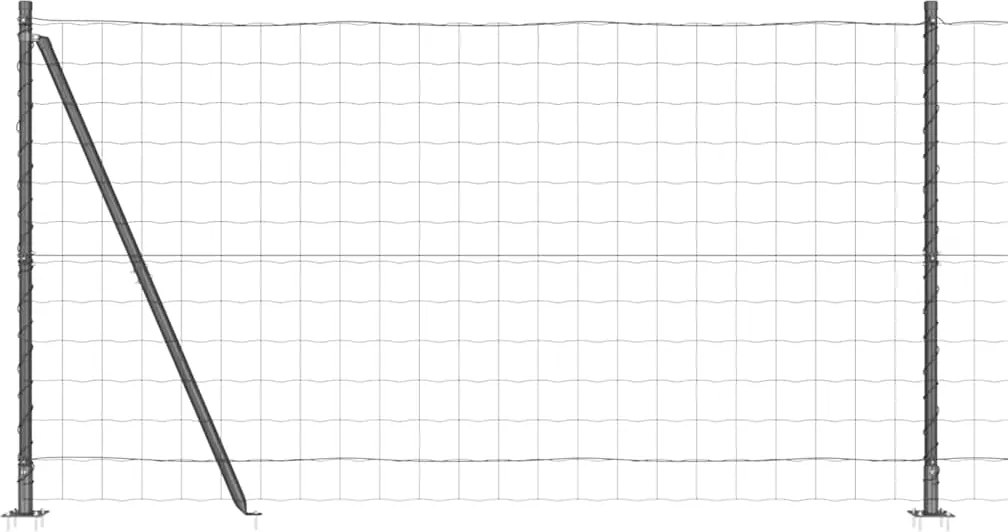 vidaXL Gard cu Stâlp Gri 1,2 x 10 m Oțel