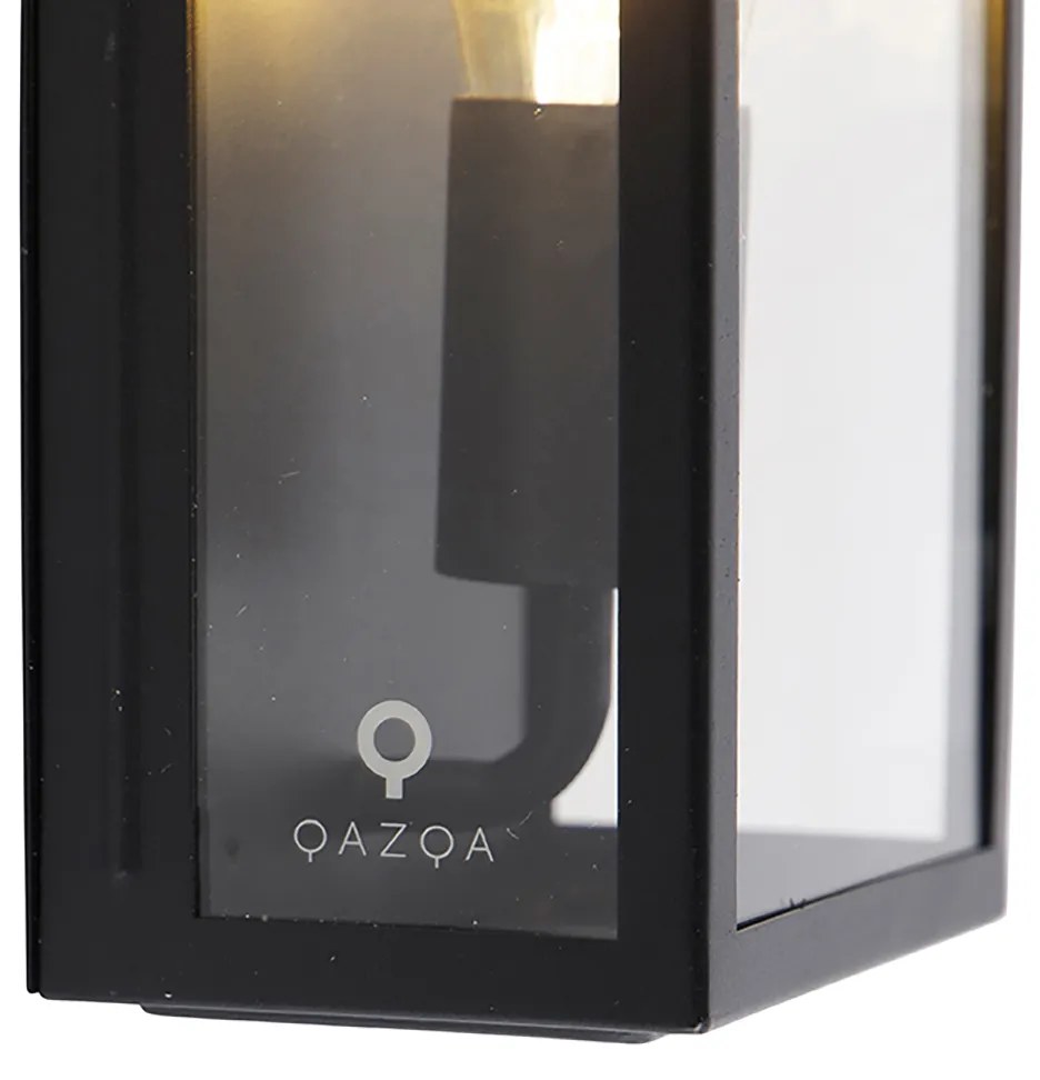 Set de 2 Aplice exterioare negre IP44 cu sticlă - Rotterdam
