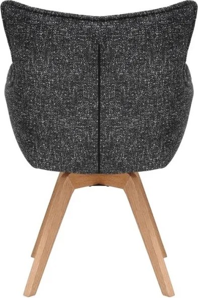 Set de 2 scaune pivotante picioare din lemn VOGUE antracit