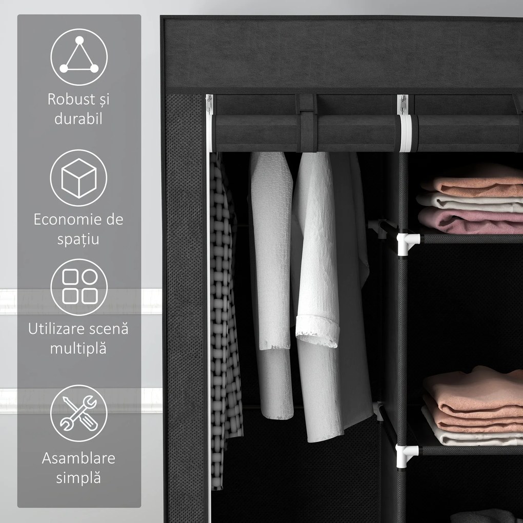 Homcom sifonier Pliabil Textil – Cu Rafturi & Sertare, Ideal pentru Spatii Mici | Aosom Romania
