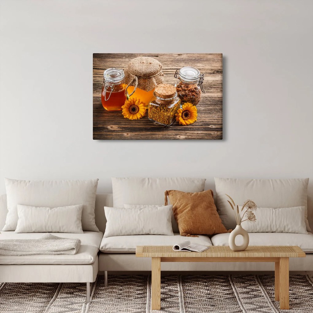 Tablou - Natura morta cu borcane de miere (90x60 cm)