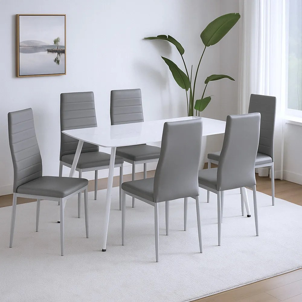 Renton 6+1 set de luat masa gri-gri